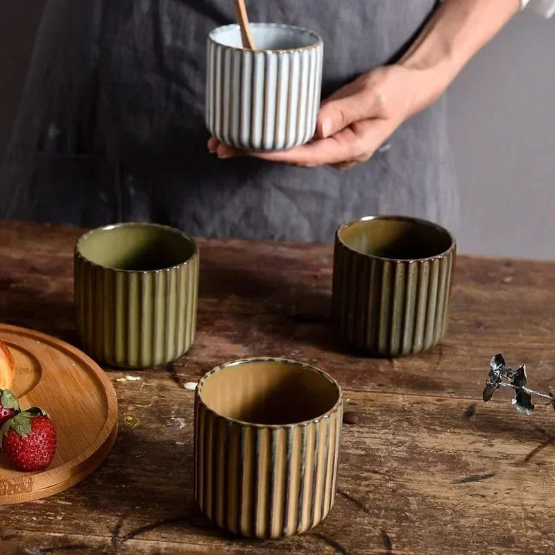 Textured Porcelain Drinking Cup 6.3 fl oz for Hot Beverages, Wine & Sake – Japanese-Inspired Mug for Modern Kitchens & Minimalist Dining Tab