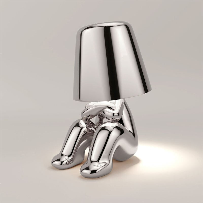 Rechargeable LED Figurine Accent Light | Touch-Activated Cordless Bedside Reading Lamp for Nightstands Desks Shelves | USB Powered Warm Glow