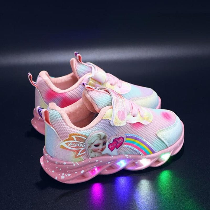 Light-Up Sneakers for Kids with LED Soles & Hook-and-Loop Strap for Boys & Girls Active Play Indoor Outdoor Everyday Wear