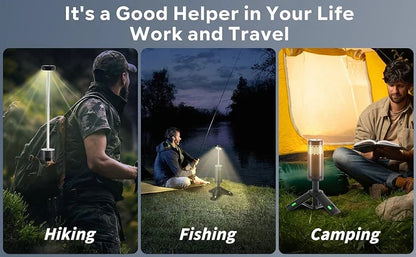 LumaPeak | Camping Lamp with 10,000 mAh Battery & Telescopic Design | Dimmable Light for Outdoor Adventures