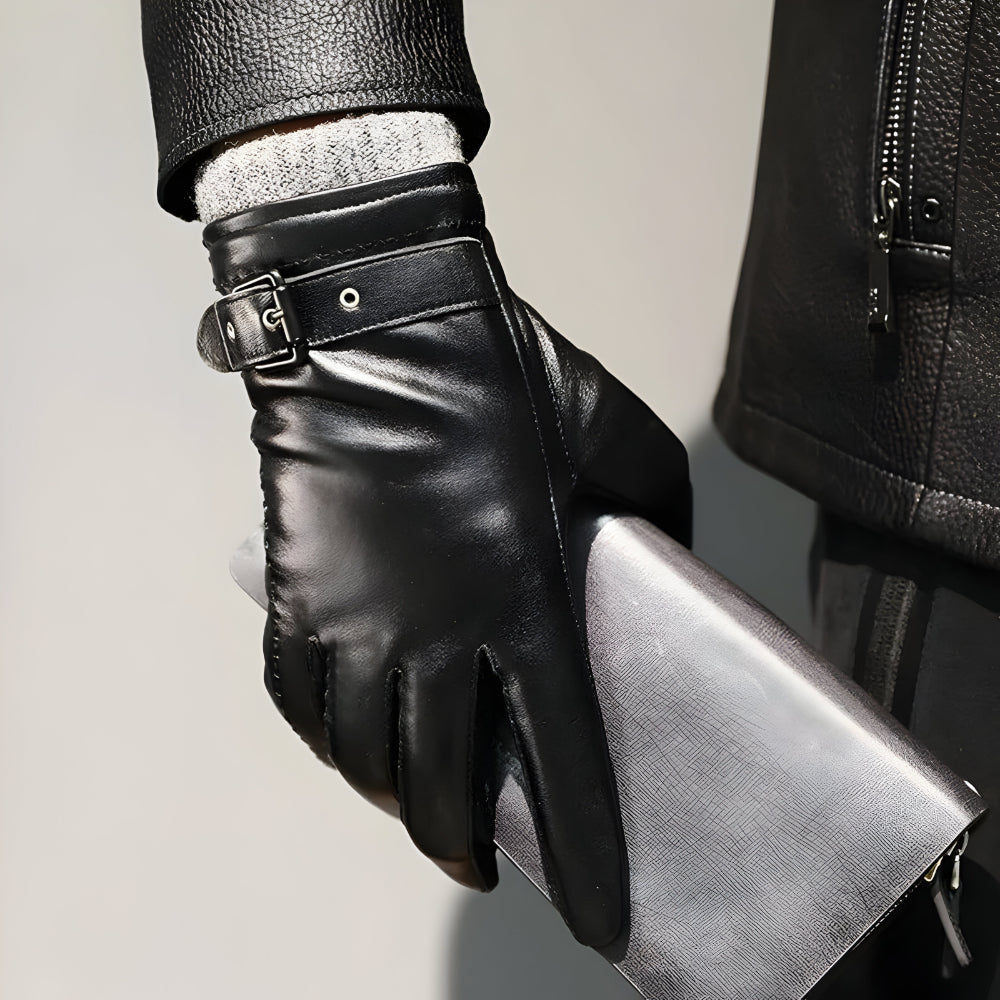 Stylish Winter Gloves | Touchscreen Driving Gloves with Secure Strap | Perfect for Cold Weather Commutes