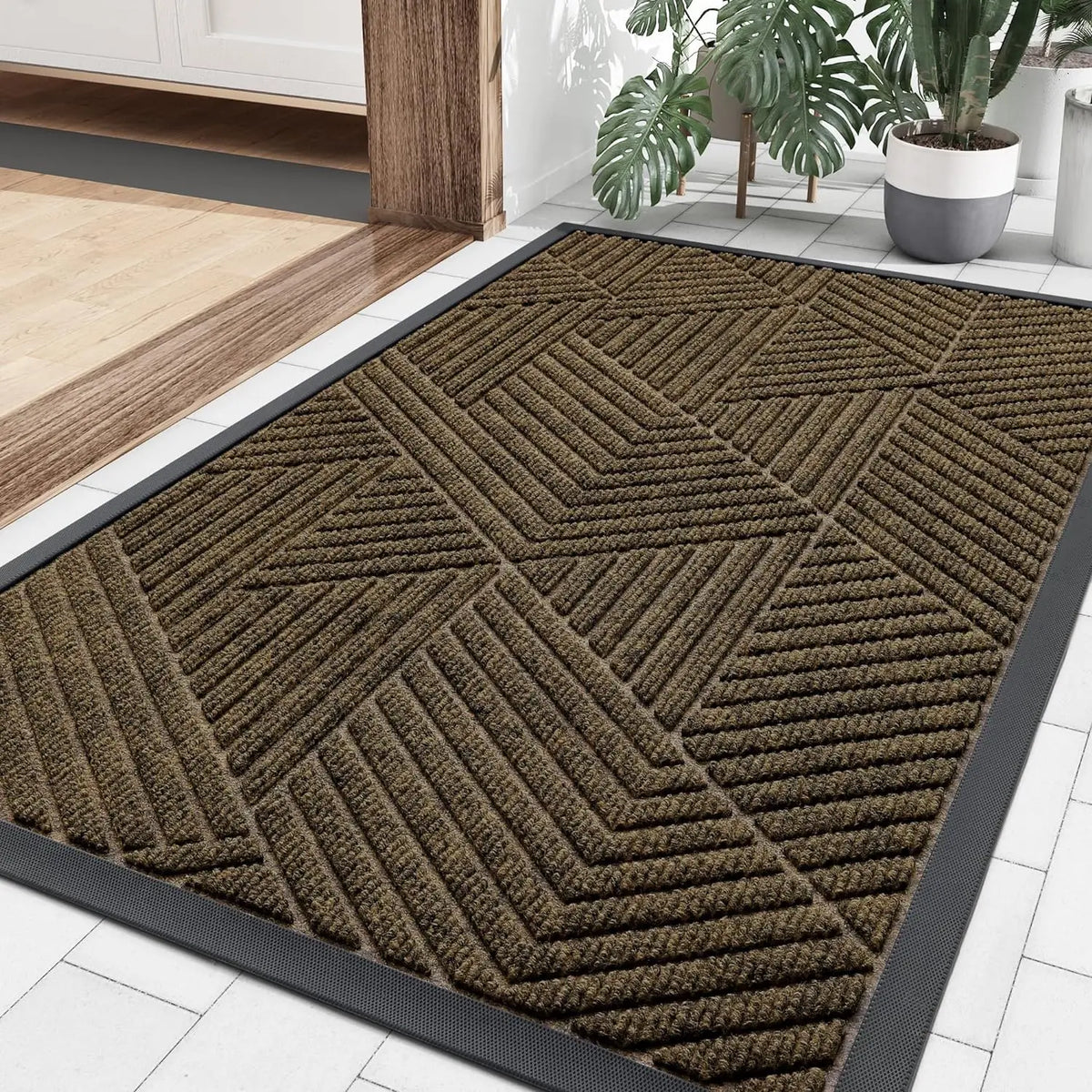 Entryway Rug Non-Slip Absorbent Indoor Outdoor Welcome Mat for Front Door Hallway Patio Garage Apartment Entrance Home Decor