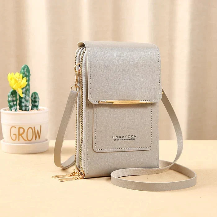 Compact RFID-Blocking Crossbody Bag with Waterproof Phone Compartment for Women & Travel