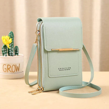 Compact RFID-Blocking Crossbody Bag with Waterproof Phone Compartment for Women & Travel