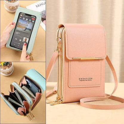 Compact RFID-Blocking Crossbody Bag with Waterproof Phone Compartment for Women & Travel