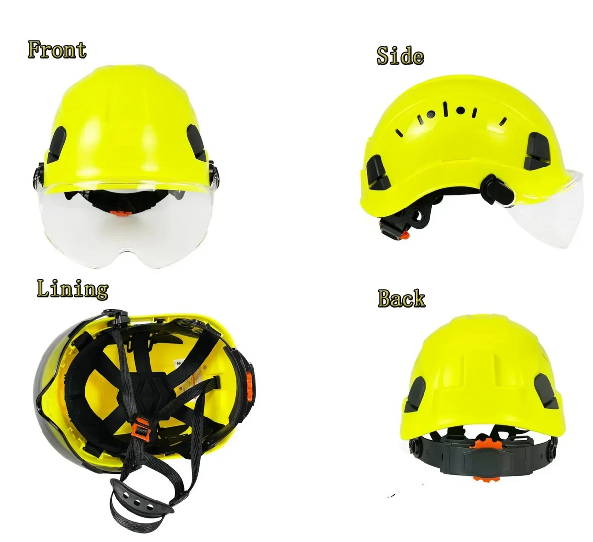 Safety Helmet | CE ABS Hard Hat with Integrated Goggles & Visor | Durable Protection for Industrial Use