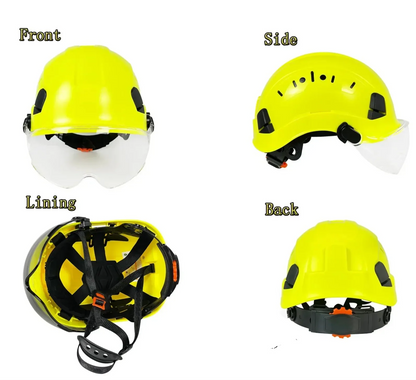 Safety Helmet | CE ABS Hard Hat with Integrated Goggles & Visor | Durable Protection for Industrial Use