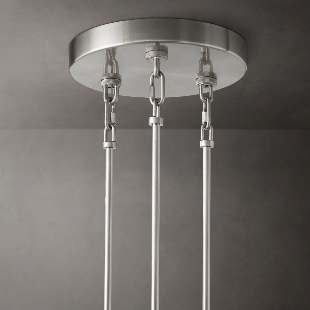 Circular Multi-Tier Art Deco Chandelier with Glass Panels for Dining Room, Foyer & Living Room – Statement Ceiling Light