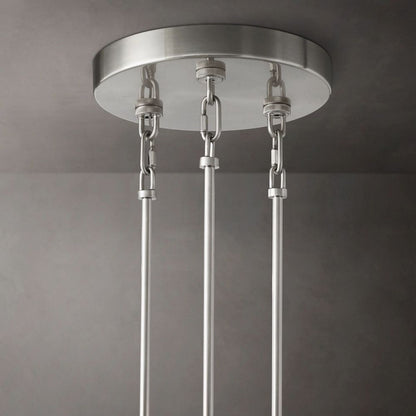 Circular Multi-Tier Art Deco Chandelier with Glass Panels for Dining Room, Foyer & Living Room – Statement Ceiling Light