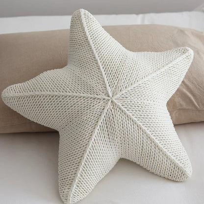 Sandy Cushion - Hand-Knitted, Nautical Starfish Design