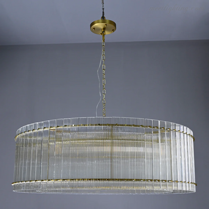 Circular Tiered Glass Panel Ceiling Fixture 22-60 Inch Diameter for Dining Room Foyer Living Room Bedroom Hotel Entryway Statement Lighting