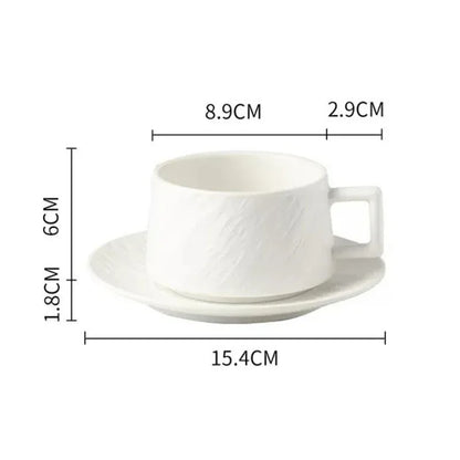 Glazed Stoneware Cup and Saucer Set for Coffee, Tea, and Hot Beverages – Minimalist Japanese-Inspired Design for Kitchen, Dining Room, and H