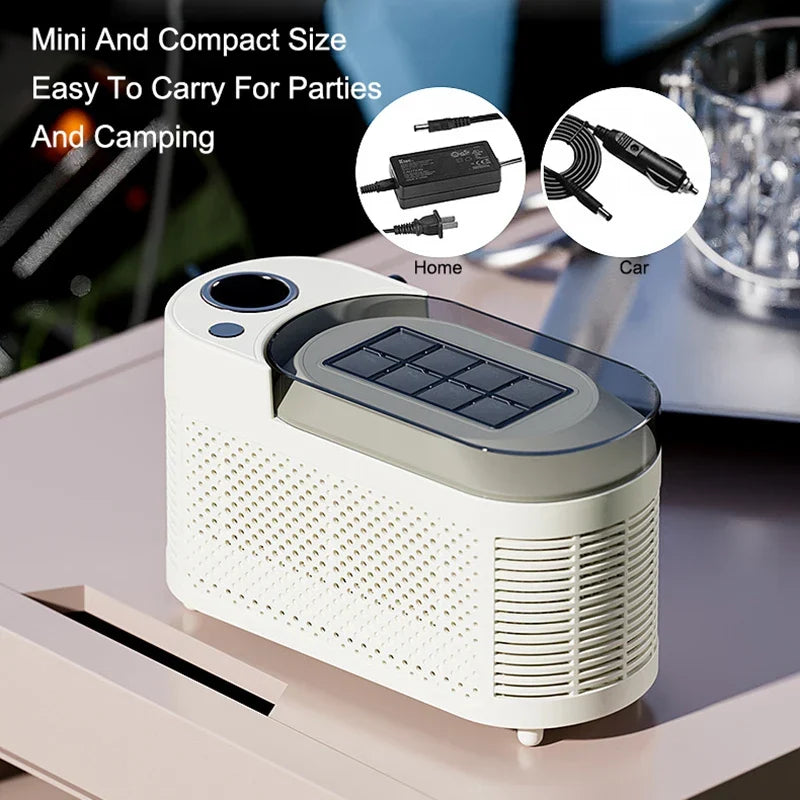 Countertop Ice Maker Machine 120W Rapid Cube Production Portable Travel Bar Office Kitchen Caravan Camping Beverage Chilling Appliance Light