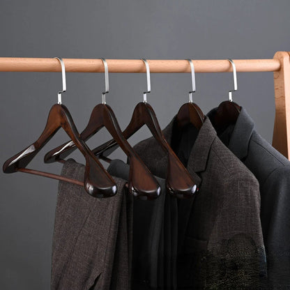 Ortekor Elegant Collection | Wooden Clothes Hangers with Curved Design | Premium Wood for Garment Shape Preservation
