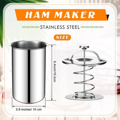 Meat Press Mold and Cooker with Kitchen Thermometer in Stainless Steel
