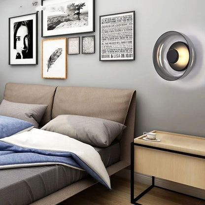 Contemporary Sconce with Domed Glass Shade – Iron Frame Wall-Mount Fixture for Bedrooms, Hallways & Living Spaces