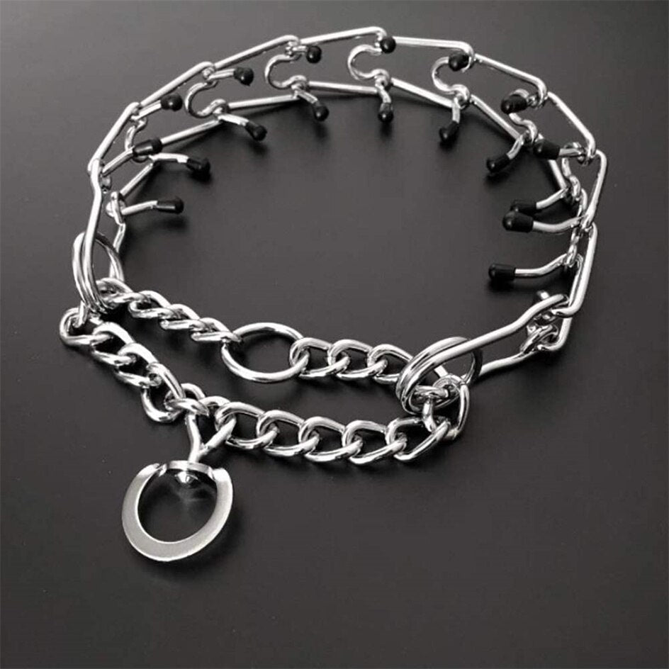 Prong Training Collar for Dogs with Rubber-Tipped Pins – Adjustable No-Pull Design for Leash Training & Behavior Control