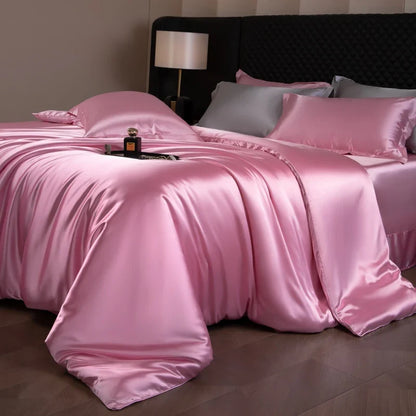 Bed Sheets Set with Duvet Cover and Pillowcases, Silky Sheets Bedding Set, Soft Breathable Fitted Sheet or Flat Sheet
