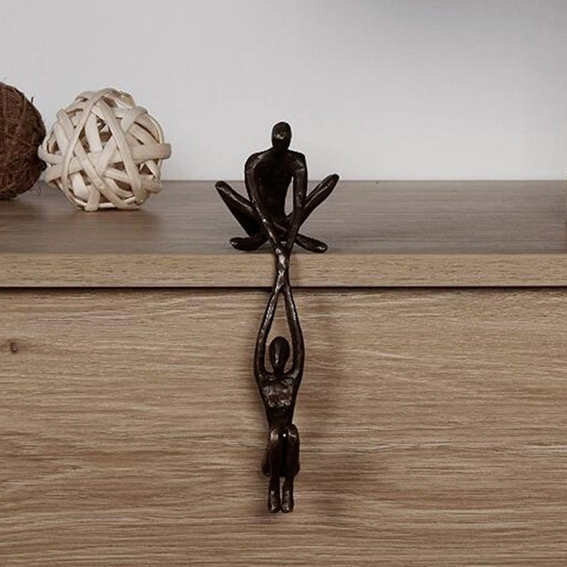 Abstract Polystone Figurine Black 8 inch Tabletop Accent Piece for Contemporary Home Décor Shelf Display Bedroom Office Art Sculpture