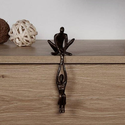 Abstract Polystone Figurine Black 8 inch Tabletop Accent Piece for Contemporary Home Décor Shelf Display Bedroom Office Art Sculpture