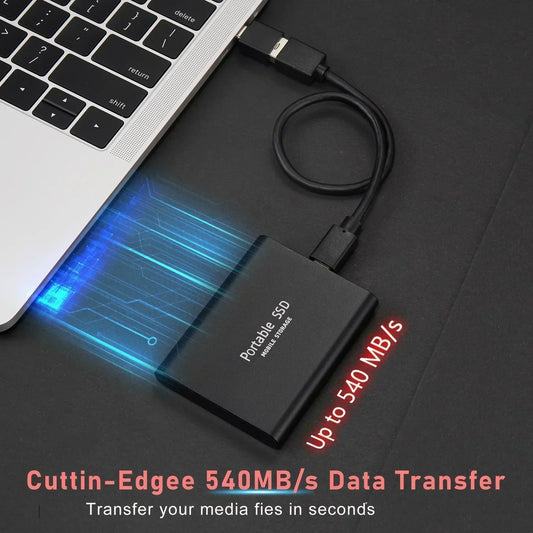 128GB Portable Solid State Drive USB-C High-Speed External Storage Aluminum Shockproof for PC Mac Android Gaming Consoles 4K Video Backup