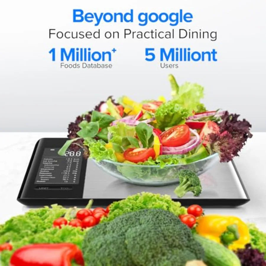 Food Scales Digital Kitchen Scale with Nutritional Calculator App for Weight Loss, Gram Scale for Macro Tracking