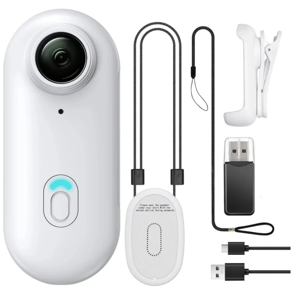 Compact 4K Action Camera with WiFi, Waterproof Housing, Magnetic Clip & 360° Rotating Mount for POV Recording