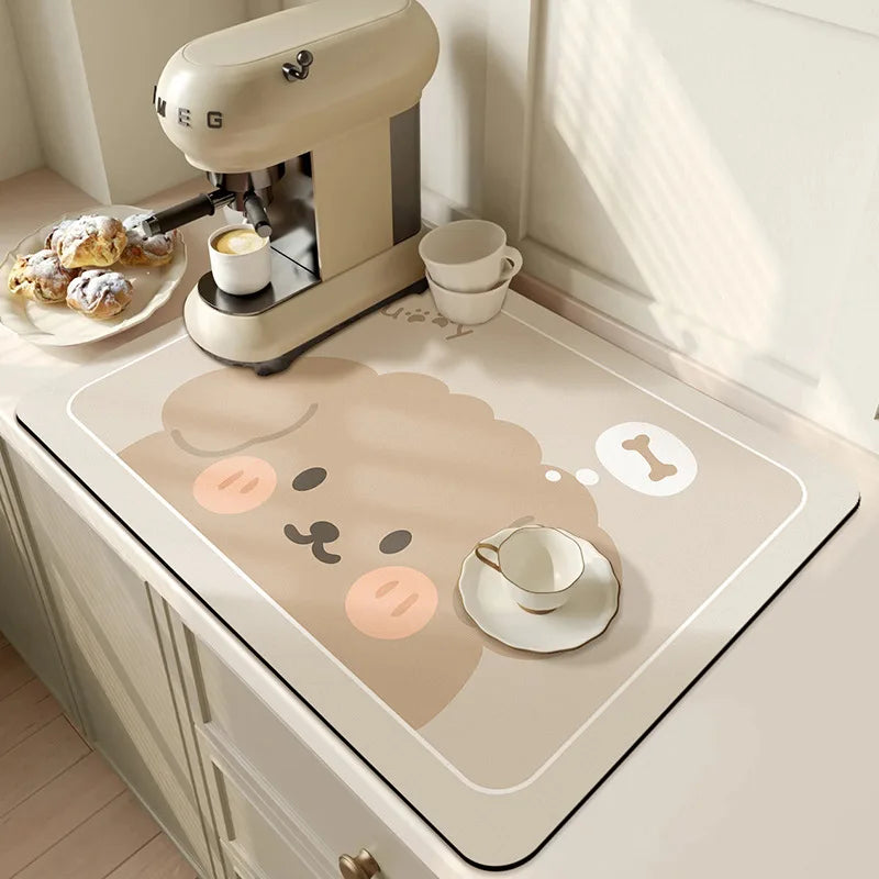 Sink Area Floor Runner 20×24 inch Green Microfiber Ultra-Absorbent Quick-Dry Anti-Slip Backing Machine Washable for Kitchen Dishwasher Cookt