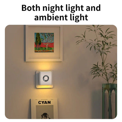 Plug-In Motion Sensor LED Night Light with 10 ft Radar Detection for Hallways Bedrooms Bathrooms Stairs Automatic Warm White Safety Lighting