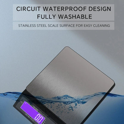 Waterproof Digital Food Scale – 11 lb / 1 oz or 22 lb / 0.04 oz Capacity, Rechargeable LCD Kitchen Scale for Meal Prep, Baking, Portion
