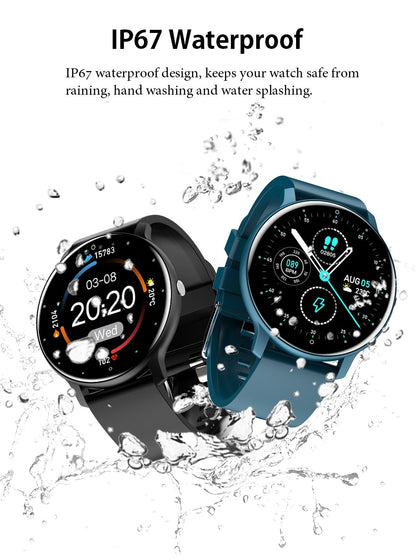 Ultra-Slim Fitness Tracker Smartwatch with Heart Rate Monitor, Sleep Tracking & IP67 Water Resistance for iPhone & Android – Full Touch