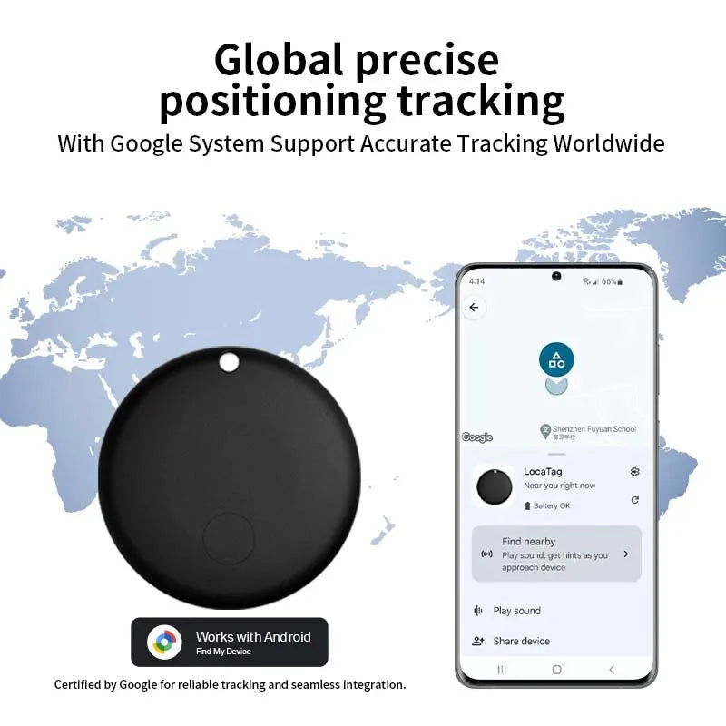 Pet Location Tracker with Reflective Collar for Dogs & Cats – Android Network Locator, Lightweight Waterproof Design, 8-10 Month Battery Lif