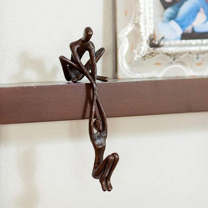 Abstract Polystone Figurine Black 8 inch Tabletop Accent Piece for Contemporary Home Décor Shelf Display Bedroom Office Art Sculpture