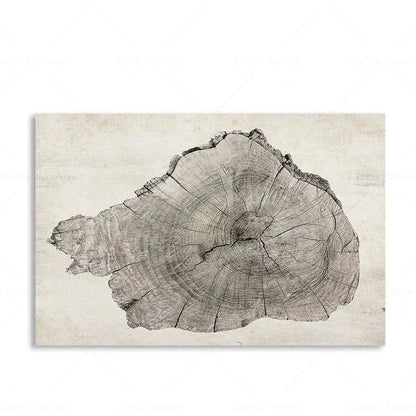 Botanical Growth Pattern Wall Art Canvas for Living Room, Bedroom & Office Décor | Natural Wood Grain Inspired Print
