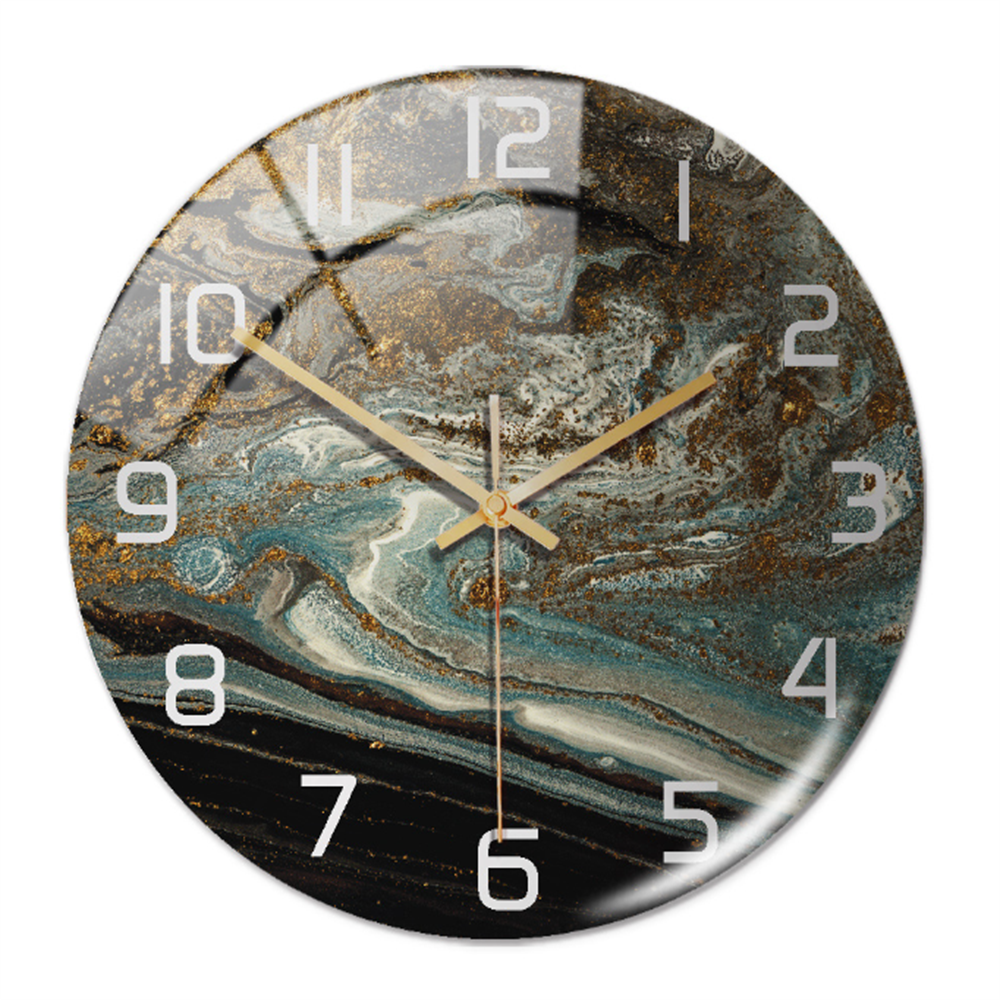 Silent Wall Clock Round Metal Frame Minimalist Quiet Sweep Non-Ticking for Living Room Bedroom Office Home Decor Modern Decorative Timepiece