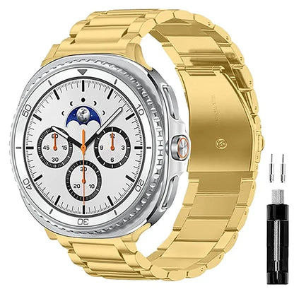 Stainless Steel Link Band for Galaxy Watch 9, Watch 8 & Watch 8 Classic – Premium Metal Bracelet Strap with Quick-Release Links – Fits