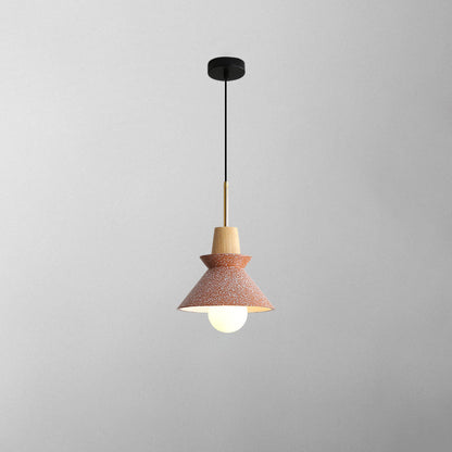 Resin Wood Hanging Light 9 in for Kitchen Island Dining Table Adjustable Ceiling Fixture E26 LED Compatible Scandinavian Modern
