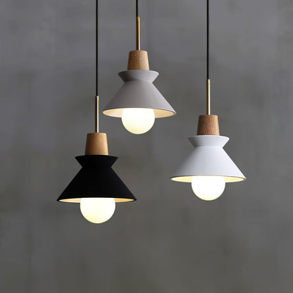 Resin Wood Hanging Light 9 in for Kitchen Island Dining Table Adjustable Ceiling Fixture E26 LED Compatible Scandinavian Modern