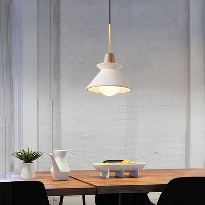 Resin Wood Hanging Light 9 in for Kitchen Island Dining Table Adjustable Ceiling Fixture E26 LED Compatible Scandinavian Modern