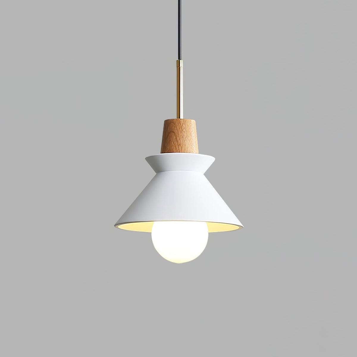 Resin Wood Hanging Light 9 in for Kitchen Island Dining Table Adjustable Ceiling Fixture E26 LED Compatible Scandinavian Modern