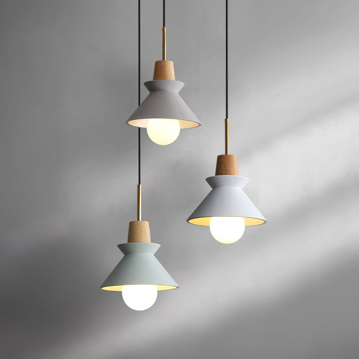 Resin Wood Hanging Light 9 in for Kitchen Island Dining Table Adjustable Ceiling Fixture E26 LED Compatible Scandinavian Modern