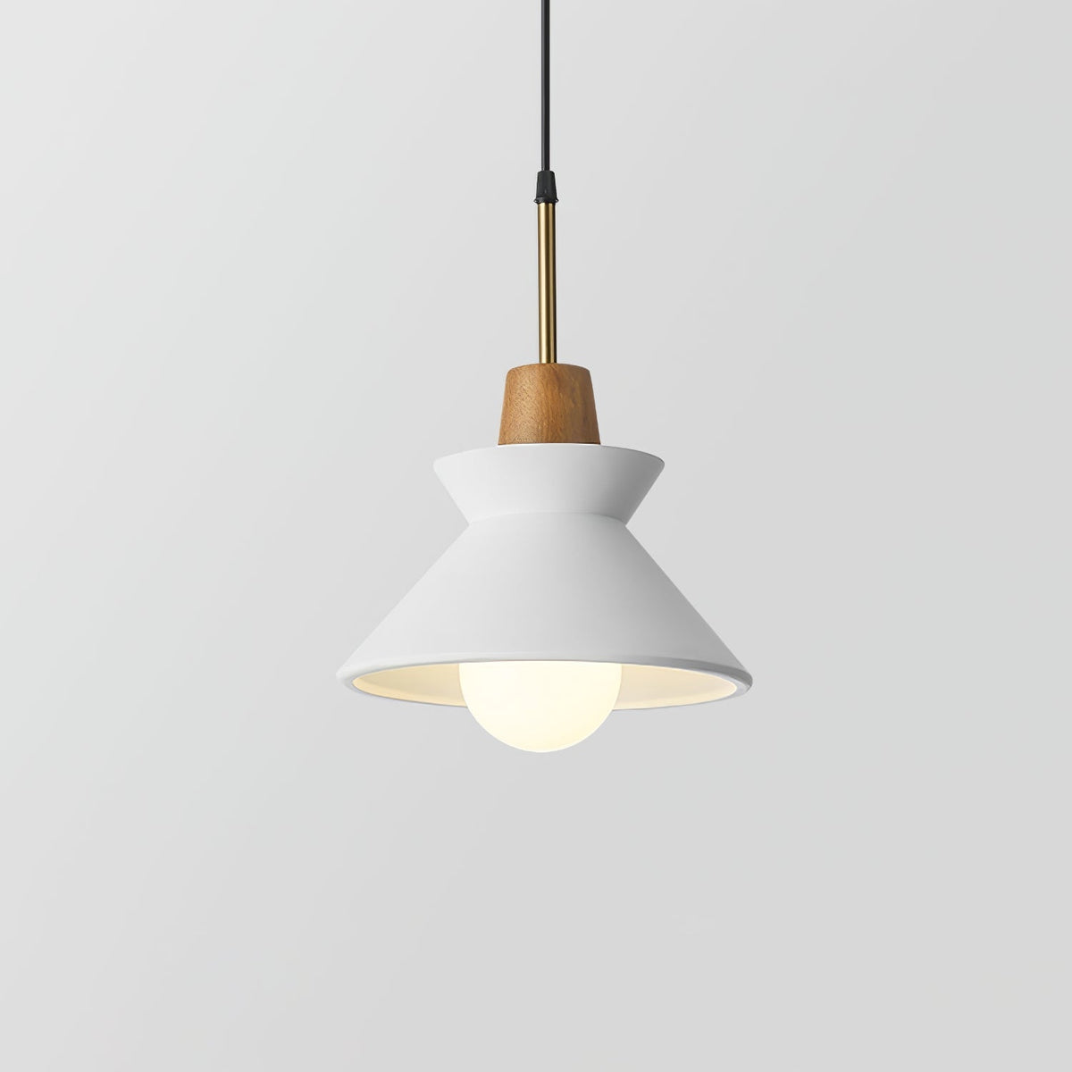 Resin Wood Hanging Light 9 in for Kitchen Island Dining Table Adjustable Ceiling Fixture E26 LED Compatible Scandinavian Modern