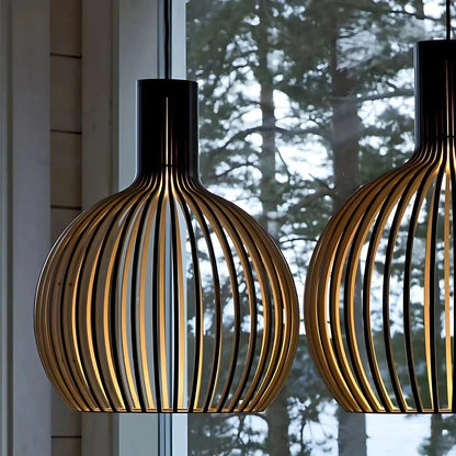 Scandinavian Pendant Lighting | Adjustable Wooden Ceiling Light Fixture for Warm Ambiance