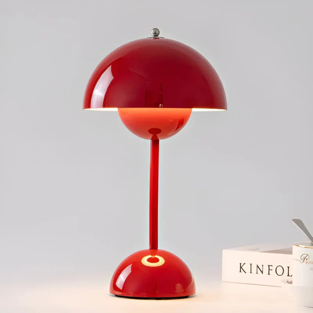 Cordless Table Lamps, Rechargeable Scandinavian Table Lamp with Adjustable Brightness, Metal Cordless Lamp for Outdoors