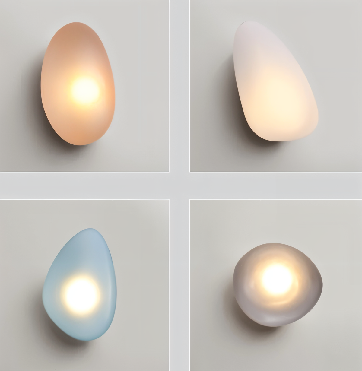 Pebble Scandinavian Wall Lamp with Warm White LED Light – Elegant Glass Design
