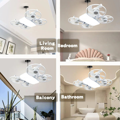 Modern LED Ceiling Fan | Flush Mount Design with Dimmable Light | Space-Saving Solution for Enhanced Comfort