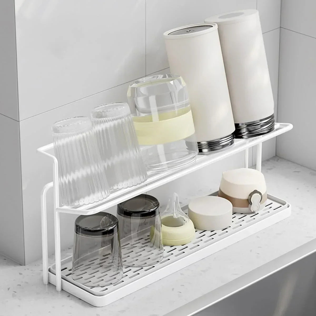 Countertop Organizer for Baby Bottles – Stainless Steel Drying Rack