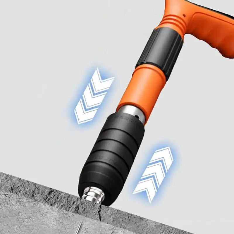 Pneumatic Fastening Tool for Concrete, Wood & Steel – Compact 6.5 in Construction Nailer for DIY & Pro Assembly