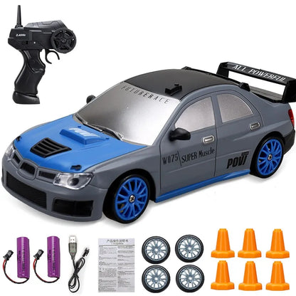 RC Mini Drift Car Remote Control Racing Toy with LED Lights & Rechargeable Battery for Kids & Adults
