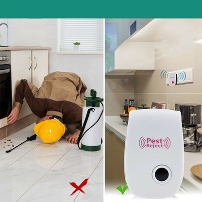 Electronic Rodent Repeller Ultrasonic Pest Control Plugin for Mice Rats Insects Safe Chemical-Free Indoor Coverage